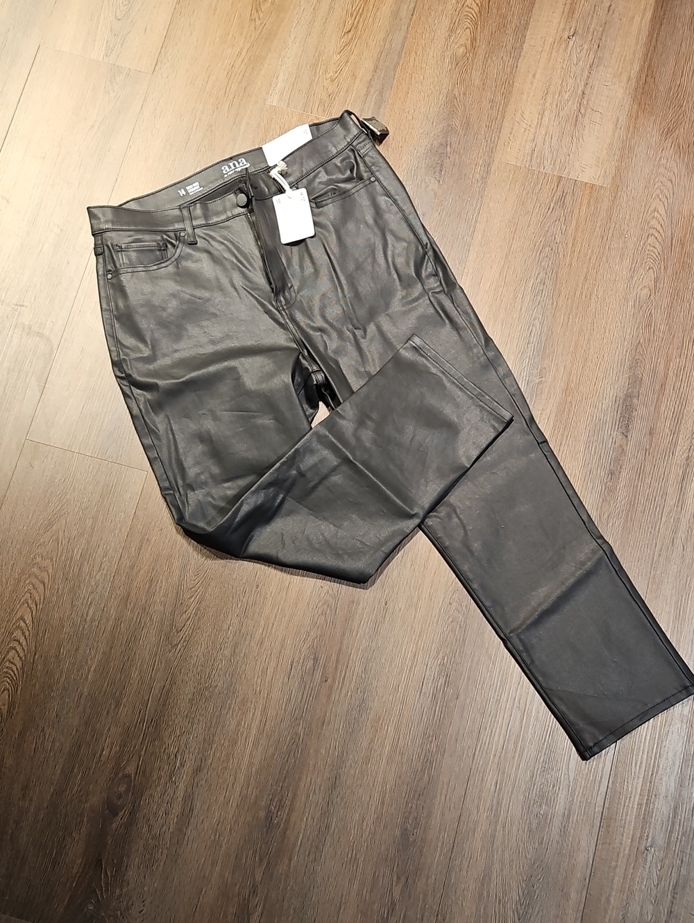 ANA HIGH RISE SKINNY Black JEANS, SZ 14 NWT